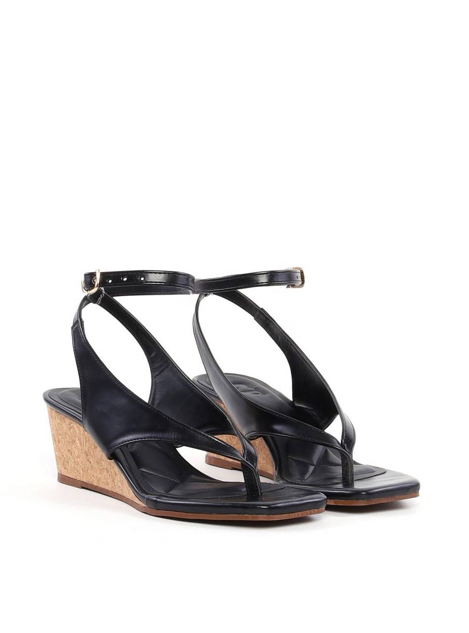Sandália Anabela de Cortiça - Preta SDI-12088 - PR