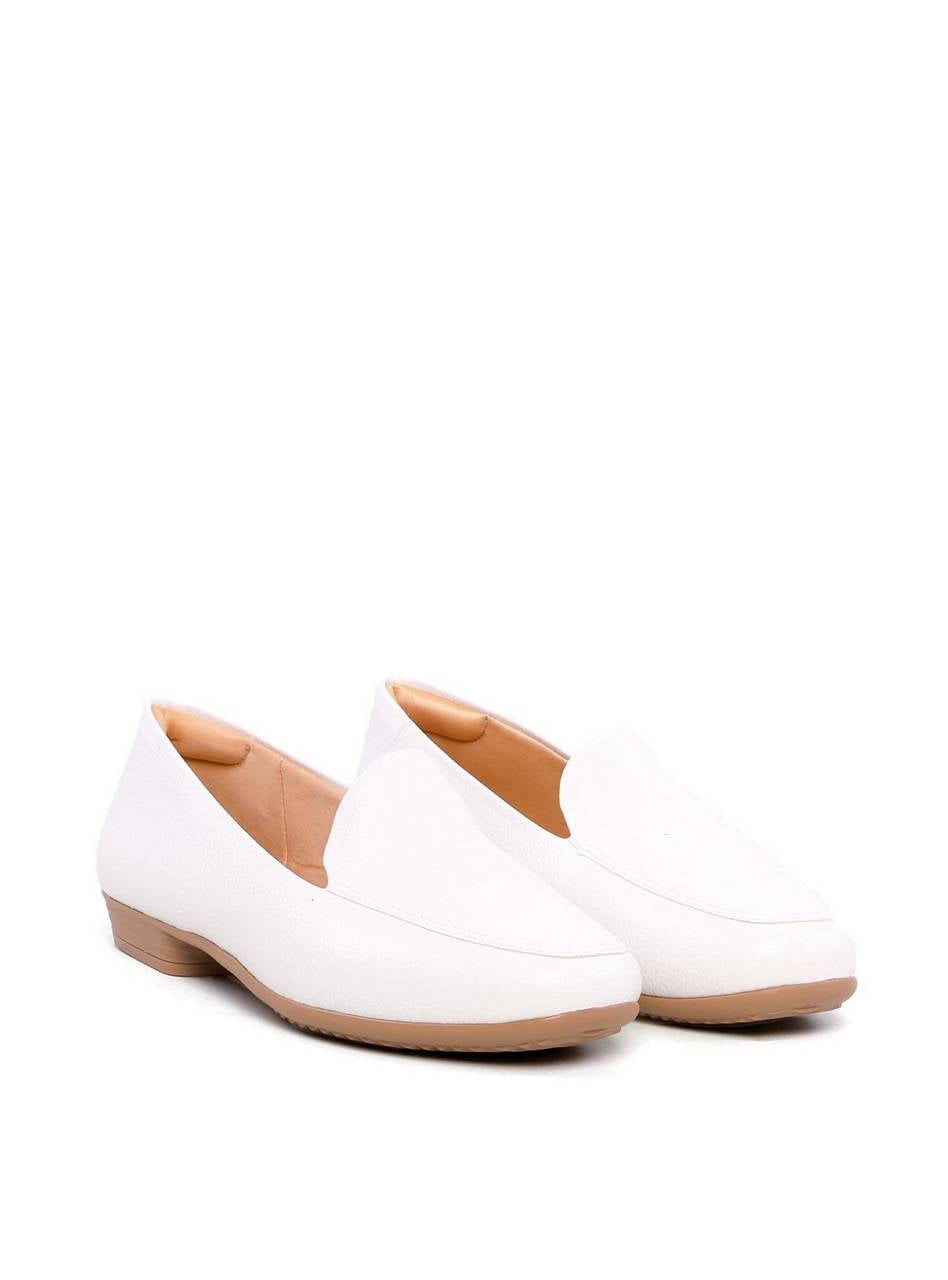 Mocassim Liso com Detalhe de Nervura - Branco SP - 12196 - BR