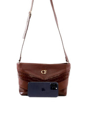 Bolsa Tote Transversal com Recortes em V - Cacau BSI-6435 - CA