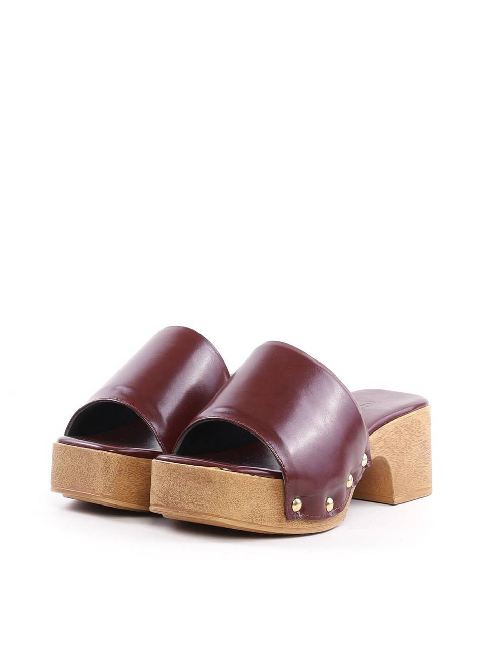 Tamanco Clog com Tachas Laterais - Vinho SDI-12095 - VI