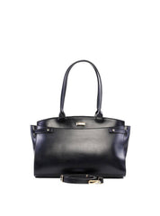 Bolsa Tote de Alça Dupla e Tiras Laterais - Preta BSI-6225 - PR