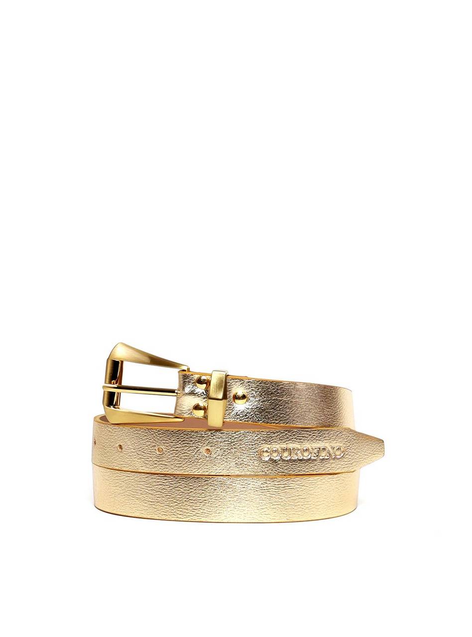 Cinto Feminino Fivela Grande em Couro - Ouro CTI-1005 - AU