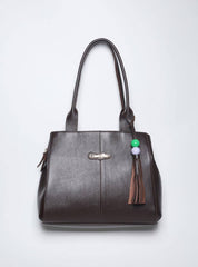 Bolsa Feminina Tote Chaveiro Couro Media Cacau BSI-5673 - CA