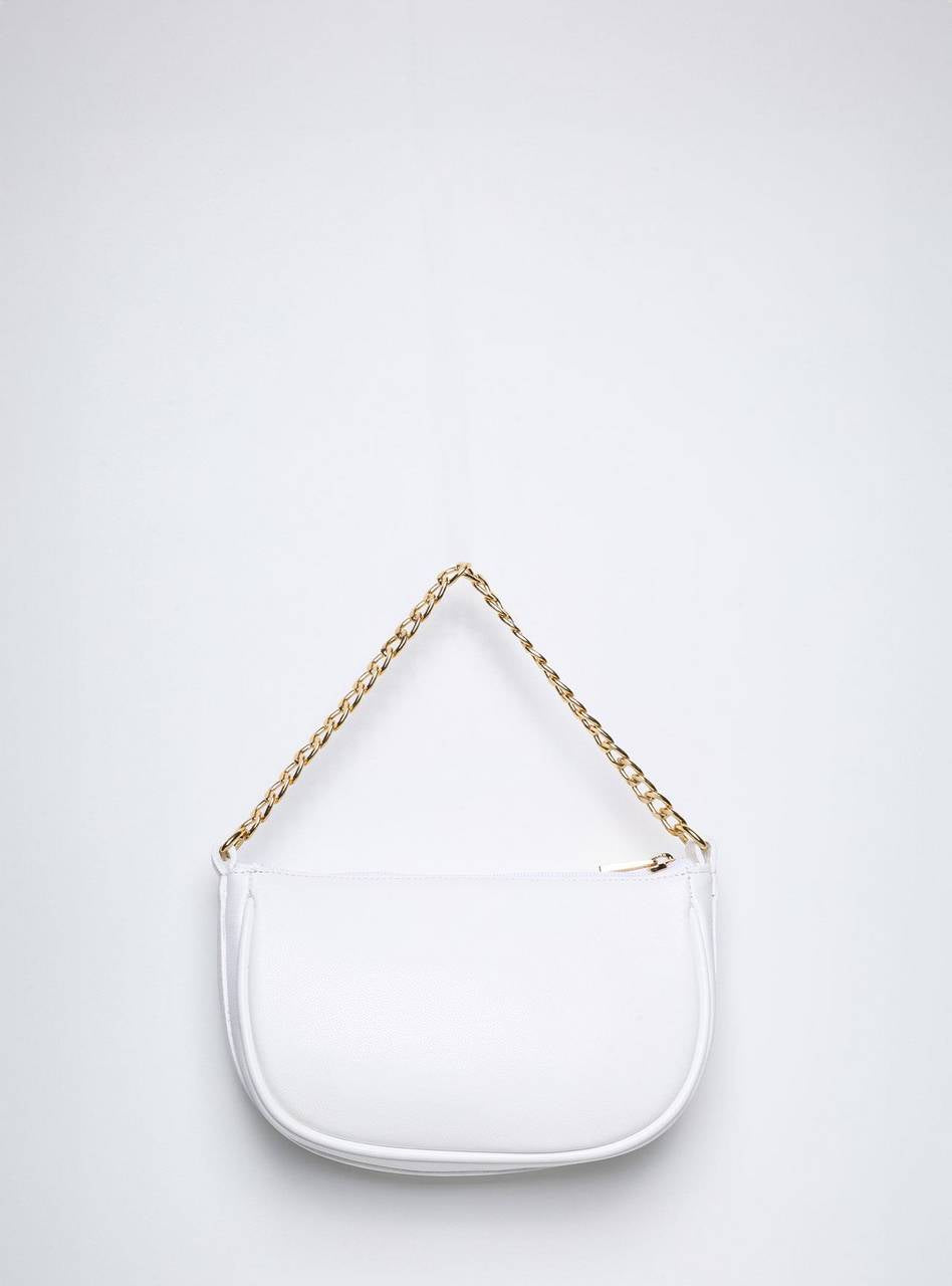 Bolsa Clutch Pequena Couro Transversal Branca BSI-5854 - BR