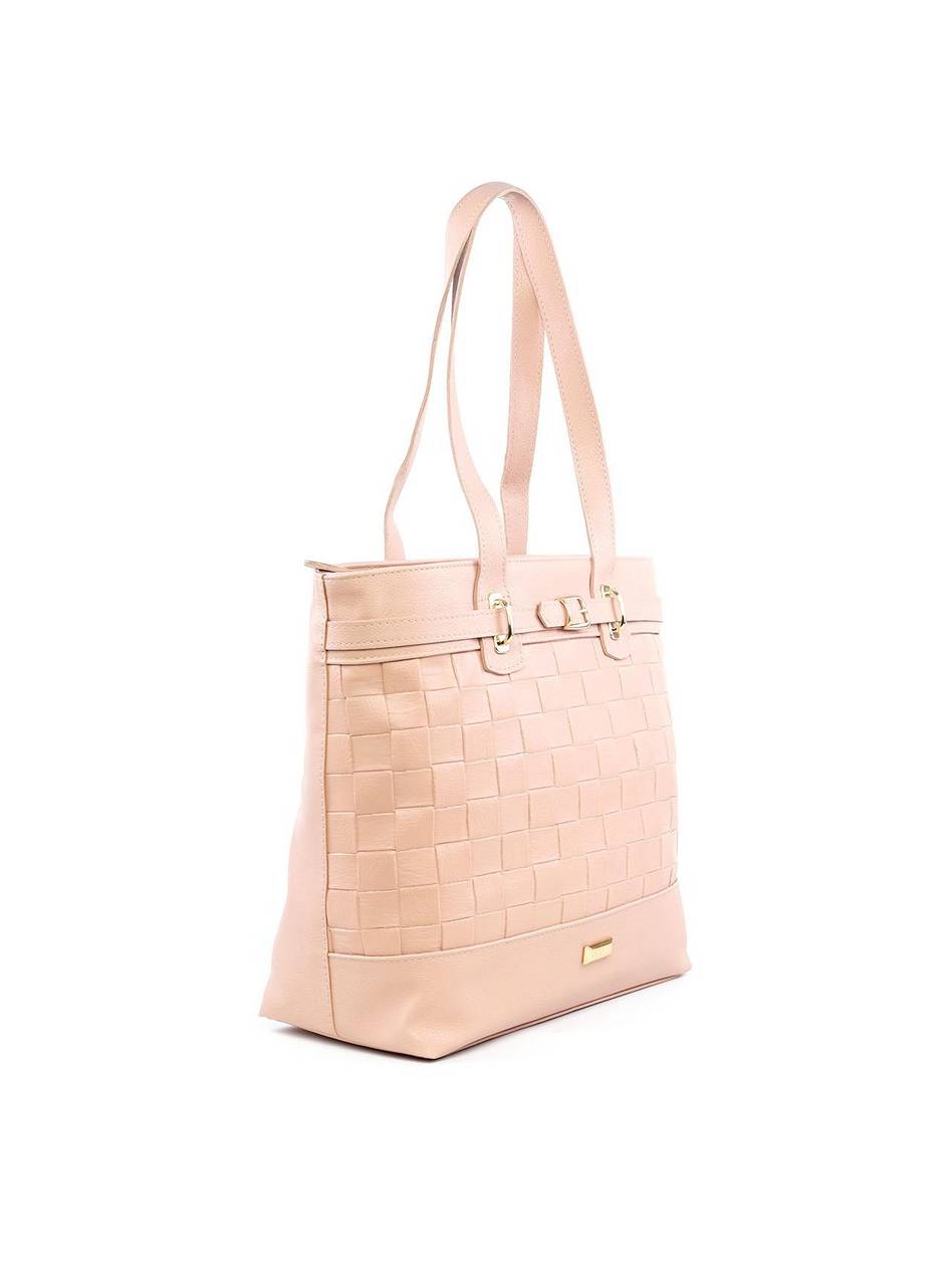 Bolsa Shopper em Tressê com Detalhe de Cinto - Nude BSI-6211 - NU