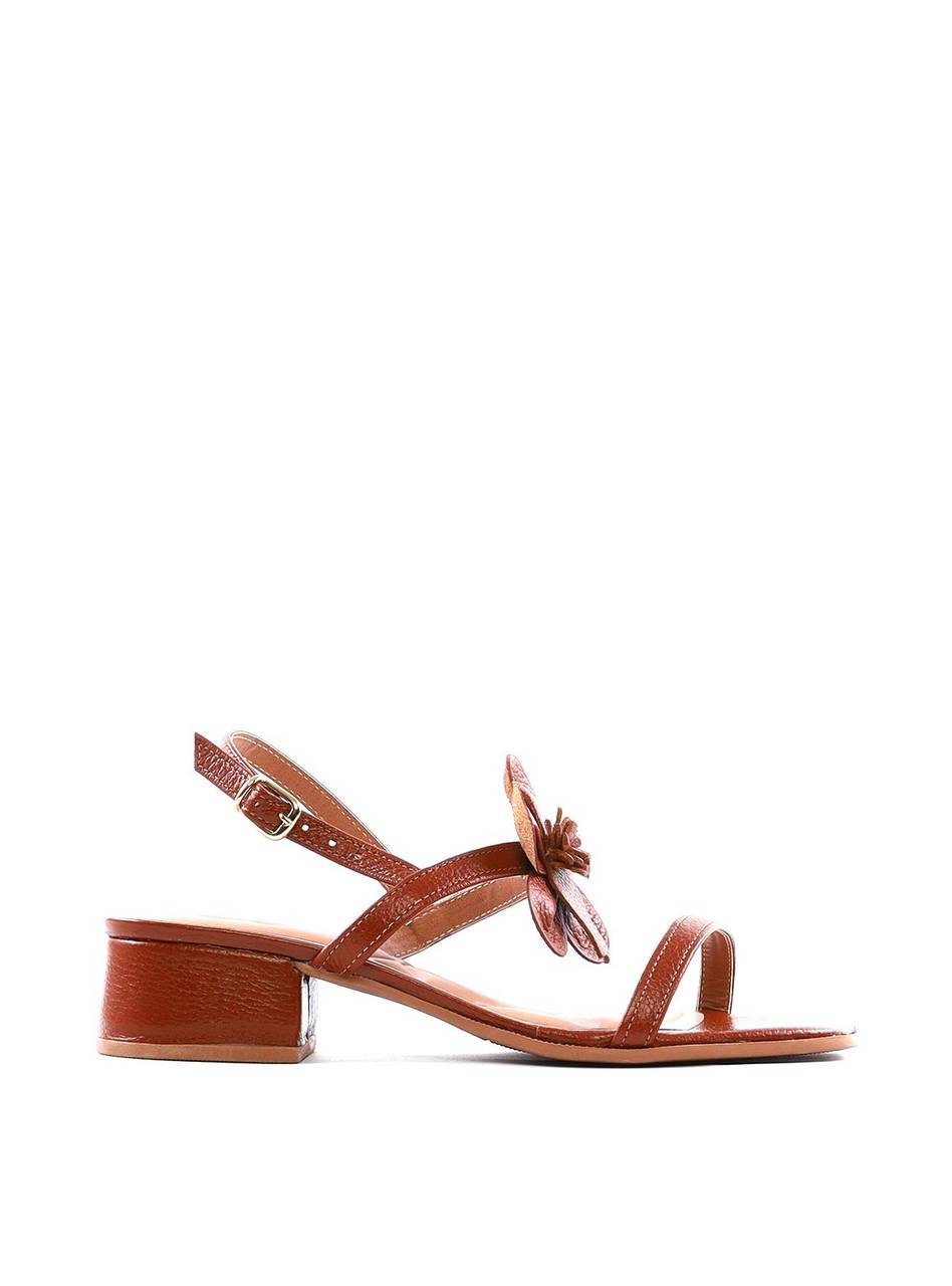 Sandália Salto Bloco Enfeite Flor - Castor SDI-12034 - CS
