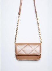 Bolsa Satchel Pequeno Couro Transversal - Nude BSI-5858 - NU