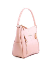 Bolsa Hobo de Mão com Dois Bolsos Verticais - Nude BSI-6058 - NU