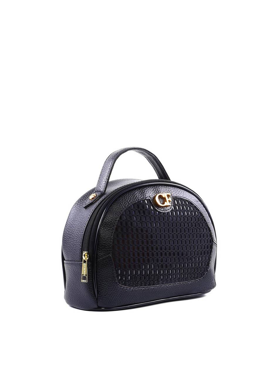 Necessaire Feminina Arredondada Detalhe Tela Frontal - Preta NSI-168 - PR