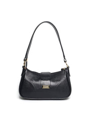 Bolsa Baguette Pequena Couro Fivela Grande Preta BSI-5879 - PR