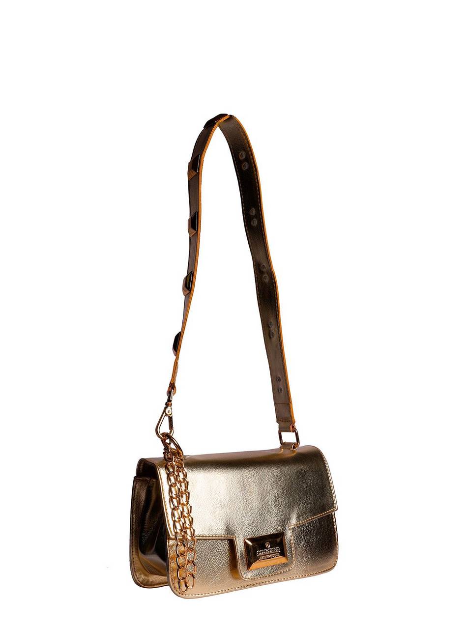 Bolsa Clutch Tiracolo Pequena Ouro BSI-5762 - AU