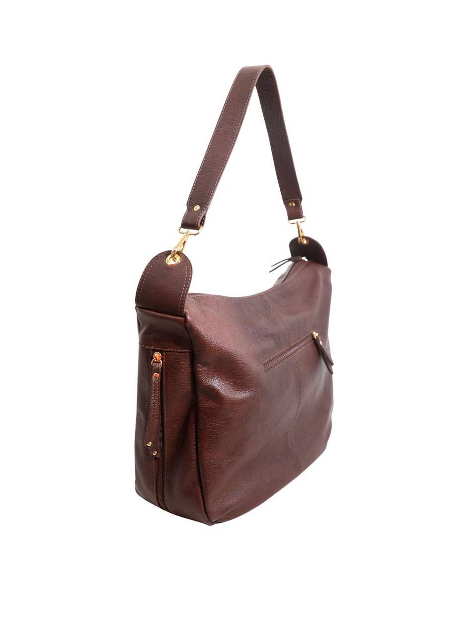 Bolsa Feminina Hobo Tiracolo Couro Cacau BSI-5704 - CA