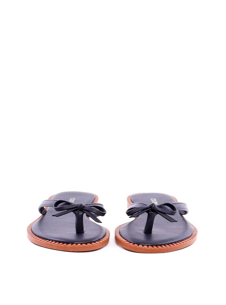 Rasteira de Dedo com Enfeite Orgânico - Preta SDI-11909 - PR