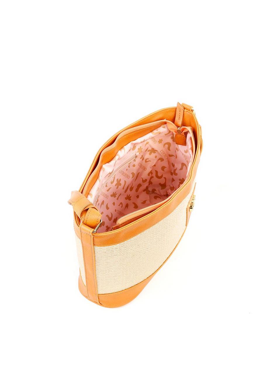 Bolsa Tote Palha com Alça Transversal - Mostarda BSI-6235 - MT