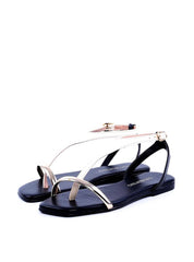 Rasteira Bicolor com Tira Fina - Preta SDI-11729 - PR