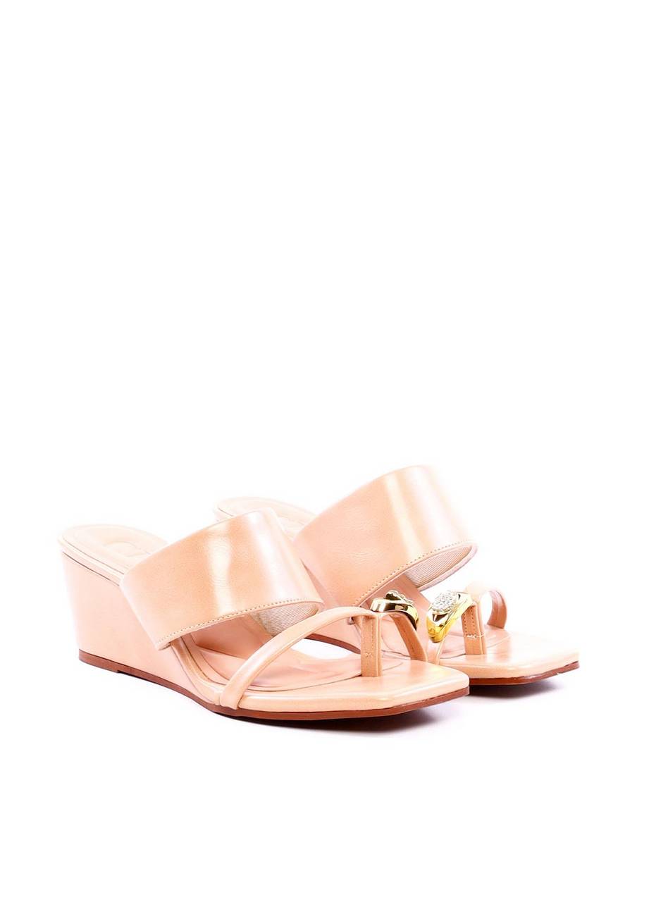 Tamanco Anabela com Enfeite no Dedo - Nude SDI-11959 - NU