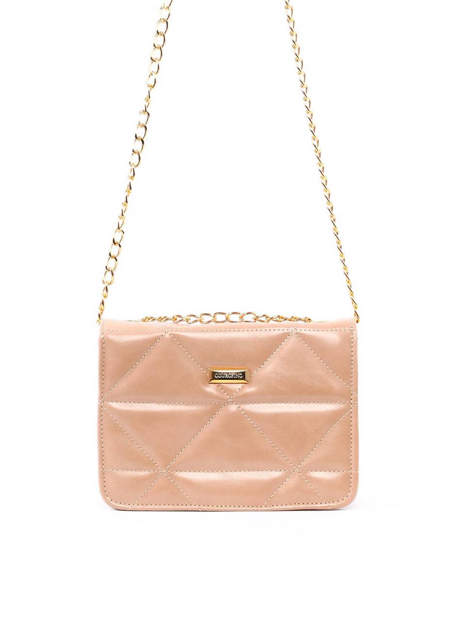 Bolsa Satchel Metalassê com Alça Transversal - Nude BSI-6286 - NU