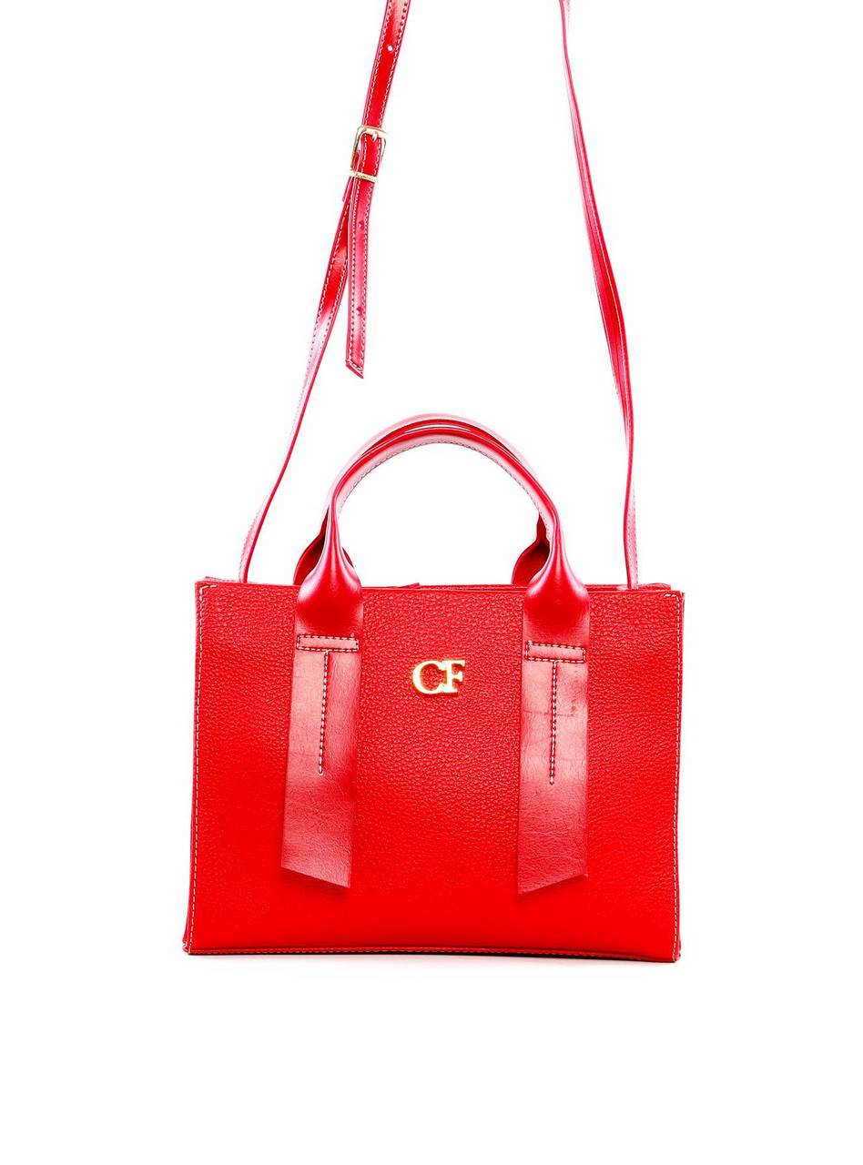 Bolsa Tote Quadrada Detalhe de Costuras - Vermelha BSI-6260 - VE