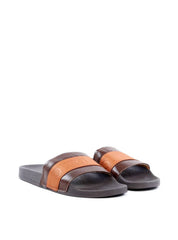 Sandália Masculina Chinelão Couro Rosto Largo Cacau SDI-11272 - CA