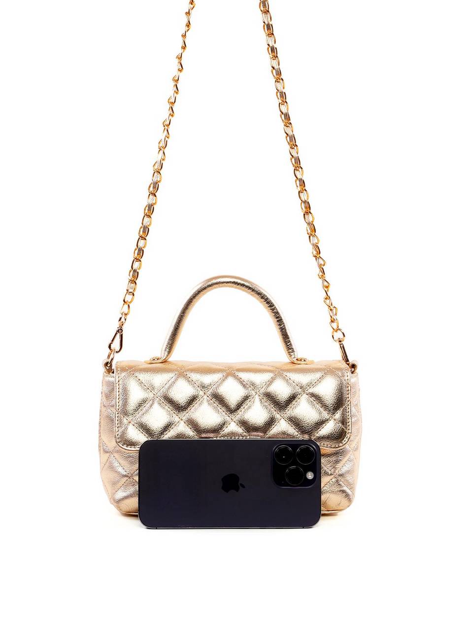 Bolsa Satchel Pequena com Matelassê e Fecho Giratório BSI-6505 - AU
