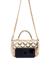 Bolsa Satchel Pequena com Matelassê e Fecho Giratório BSI-6505 - AU
