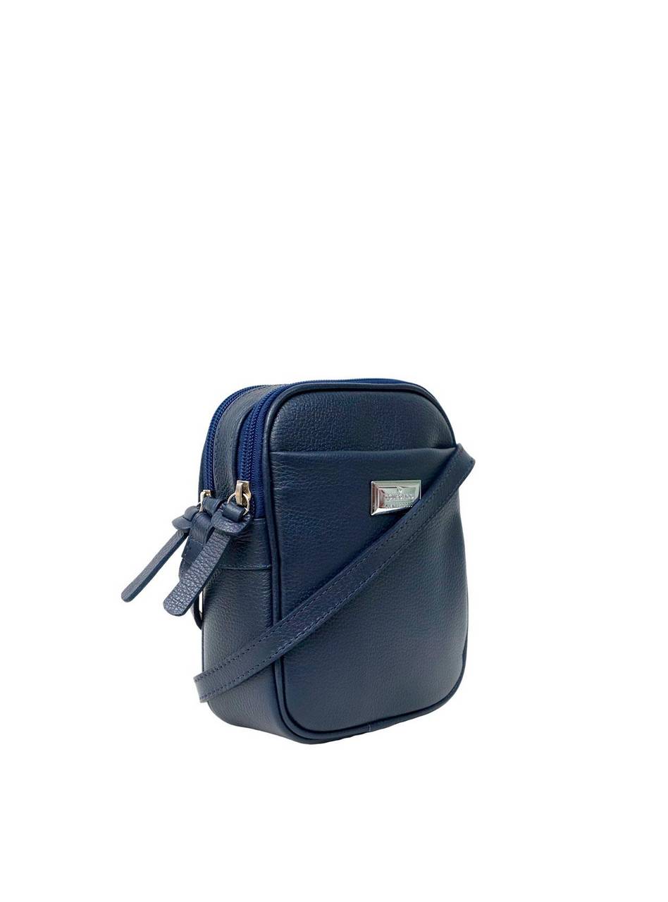 Bolsa Bag Couro Média Transversal Shoulder Azul BSI-5330 - AZ