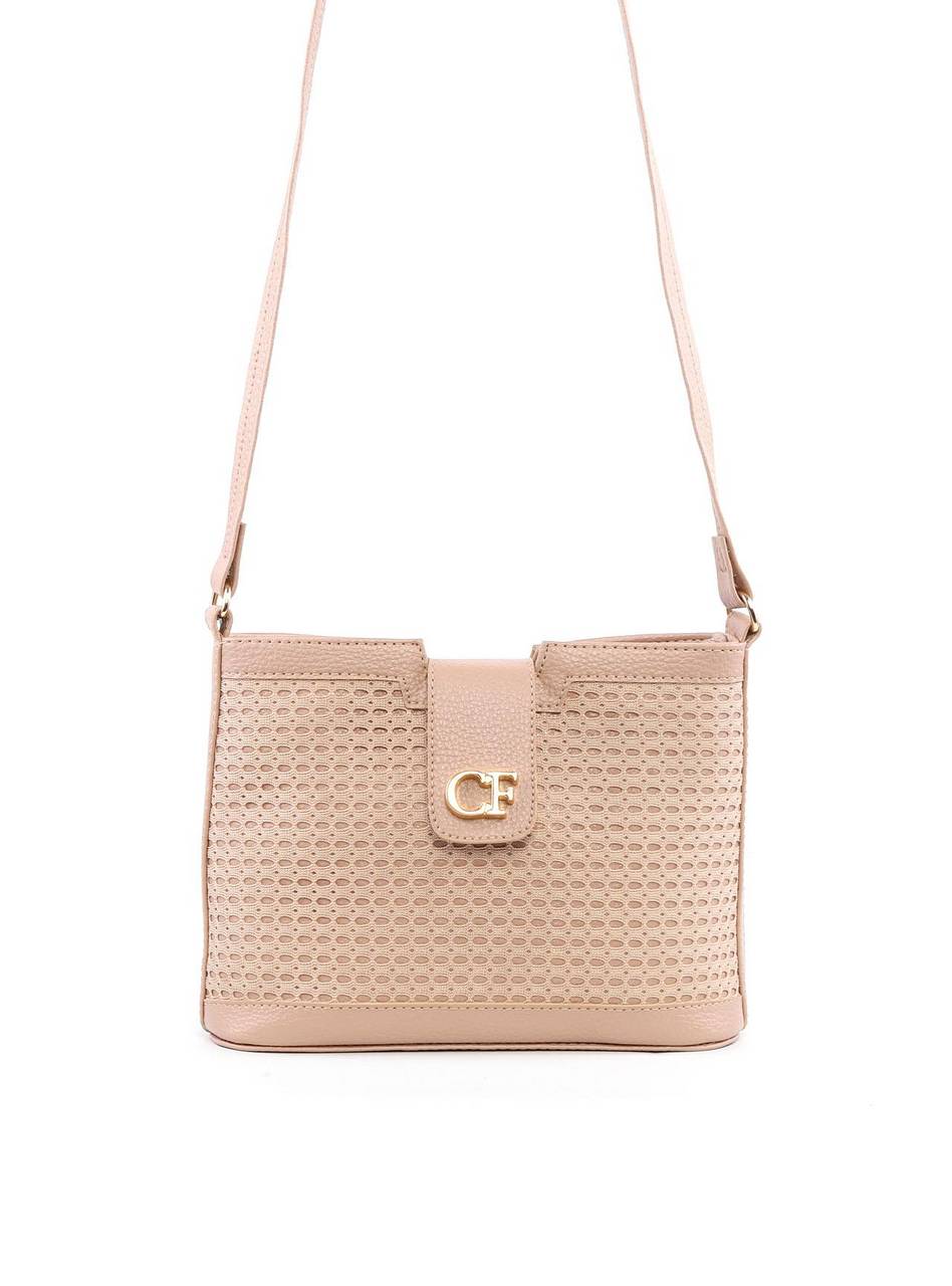 Bolsa Transversal Detalhe Tela Frontal - Nude BSI-6377 - NU