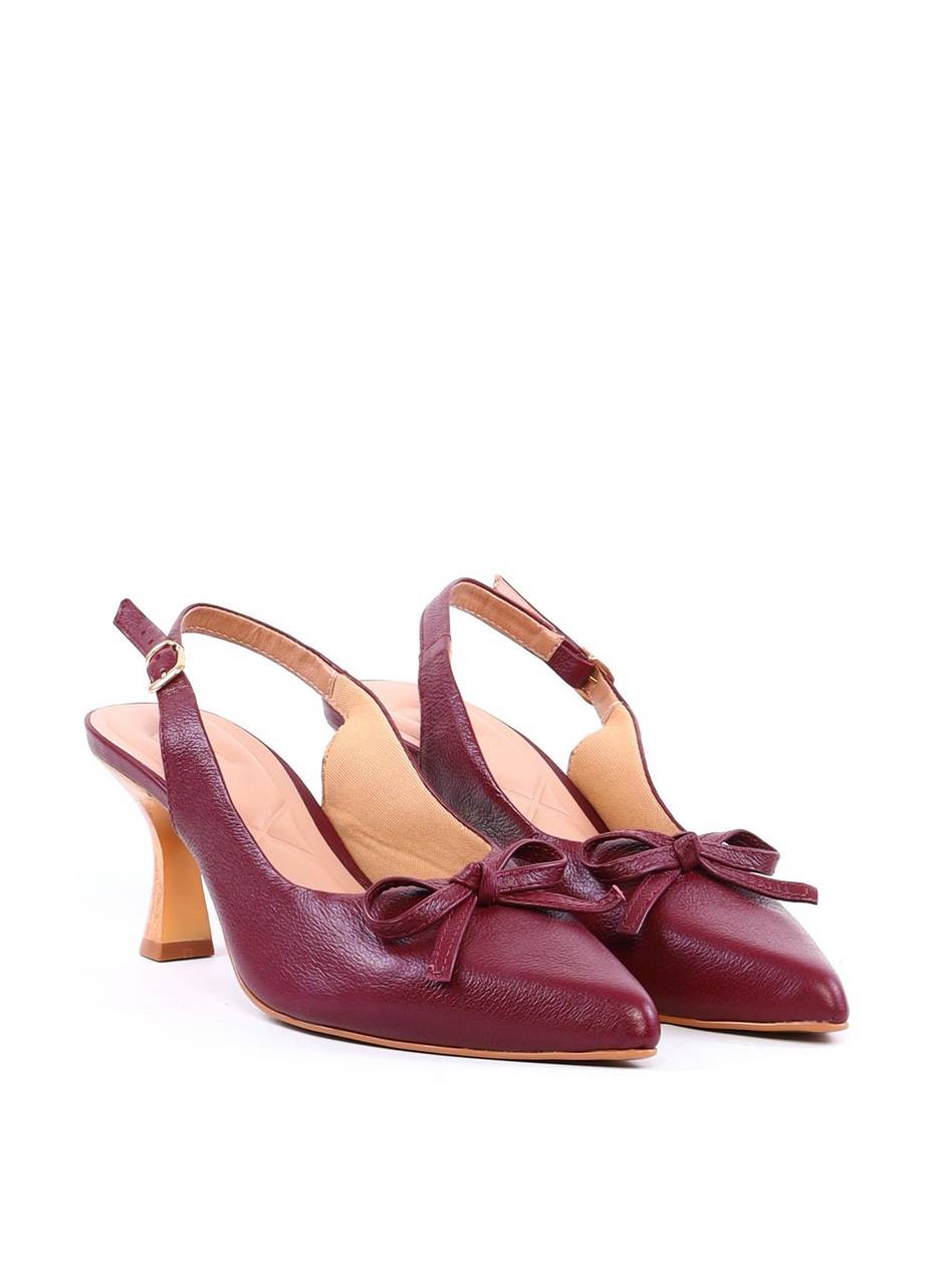 Scarpin Slingback com Detalhe de Laço - Vinho SDI-12002 - VI