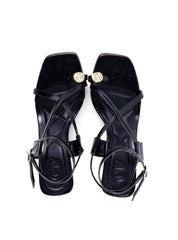 Sandália Salto Bloco com Tiras Cruzadas - Preta SDI-11905 - PR