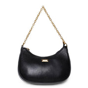 Bolsa Hobo Pequena Transversal Couro Preta BSI-5850 - PR