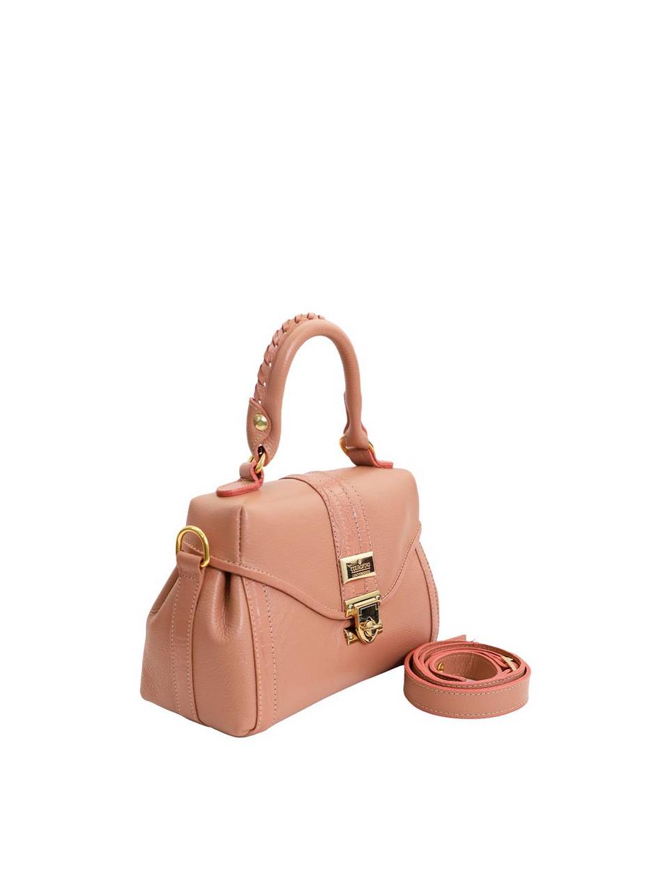 Bolsa Feminina Satchel Pequena Couro Nude BSI-5710 - NU