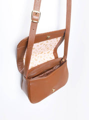 Bolsa Saddle Couro Pequena Transversal - Castor BSI-5837 - CS