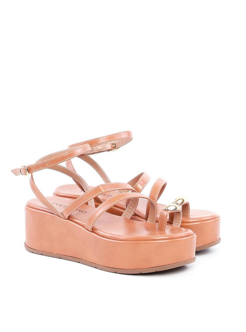 Sandália Plataforma com Tiras Laterais e Dedeira - Nude SDI-11838 - NU