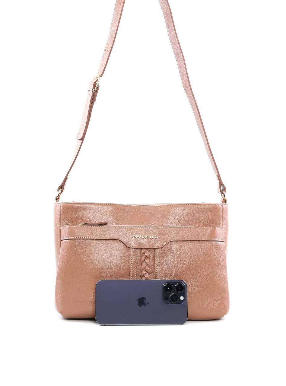 Bolsa Tote Transversal Média com Trança Frontal BSI-6489 - NU