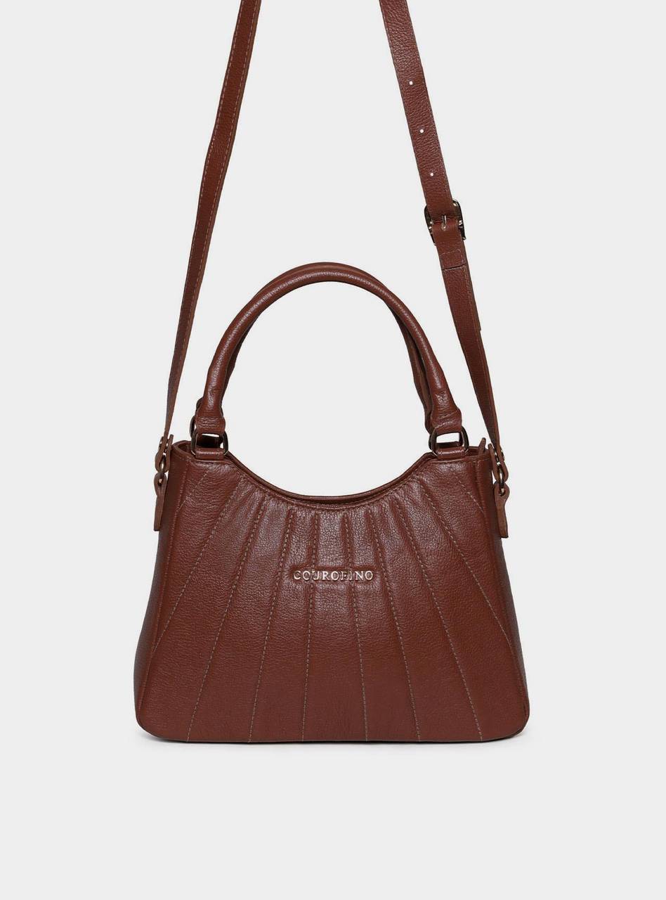 Bolsa Tote Tiracolo Média Couro - Cacau BSI-5955 - CA