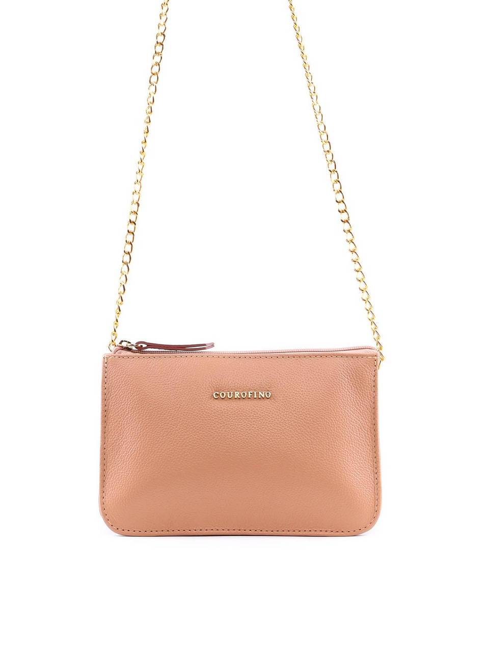 Bolsa Transversal Pequena 3 Divisórias - Nude BSI-6405 - NU