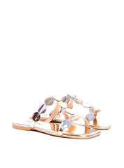 Sandália Feminina Rasteira com Tiras Frontais - Ouro SDI-11568 - AU