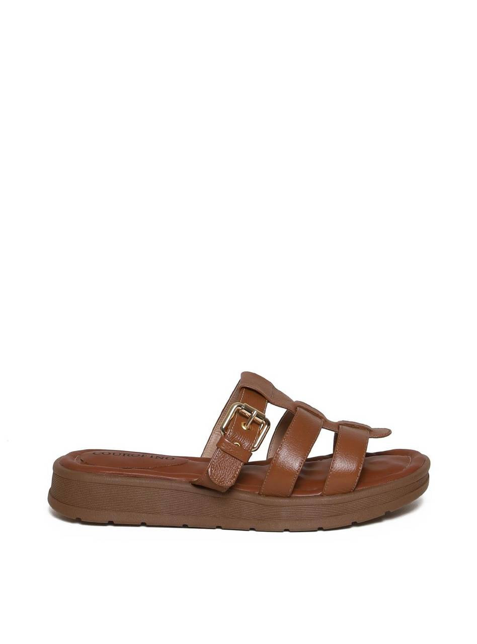Sandália Flatform com Tiras Entrelaçadas e Fivela - Castor SDI-11659 - CS