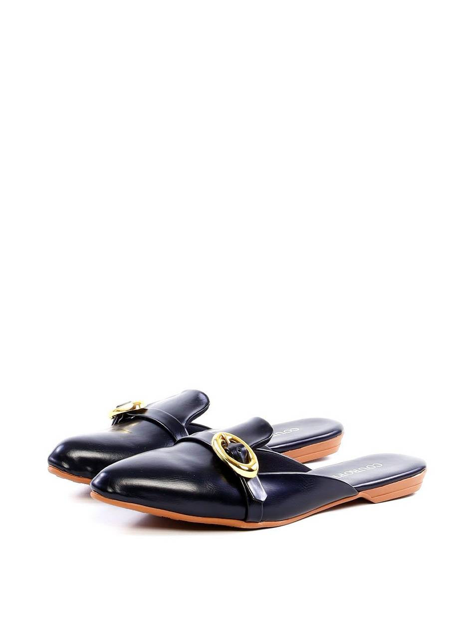 Mule de Bico Fino com Fivela - Preta SDI-11929 - PR