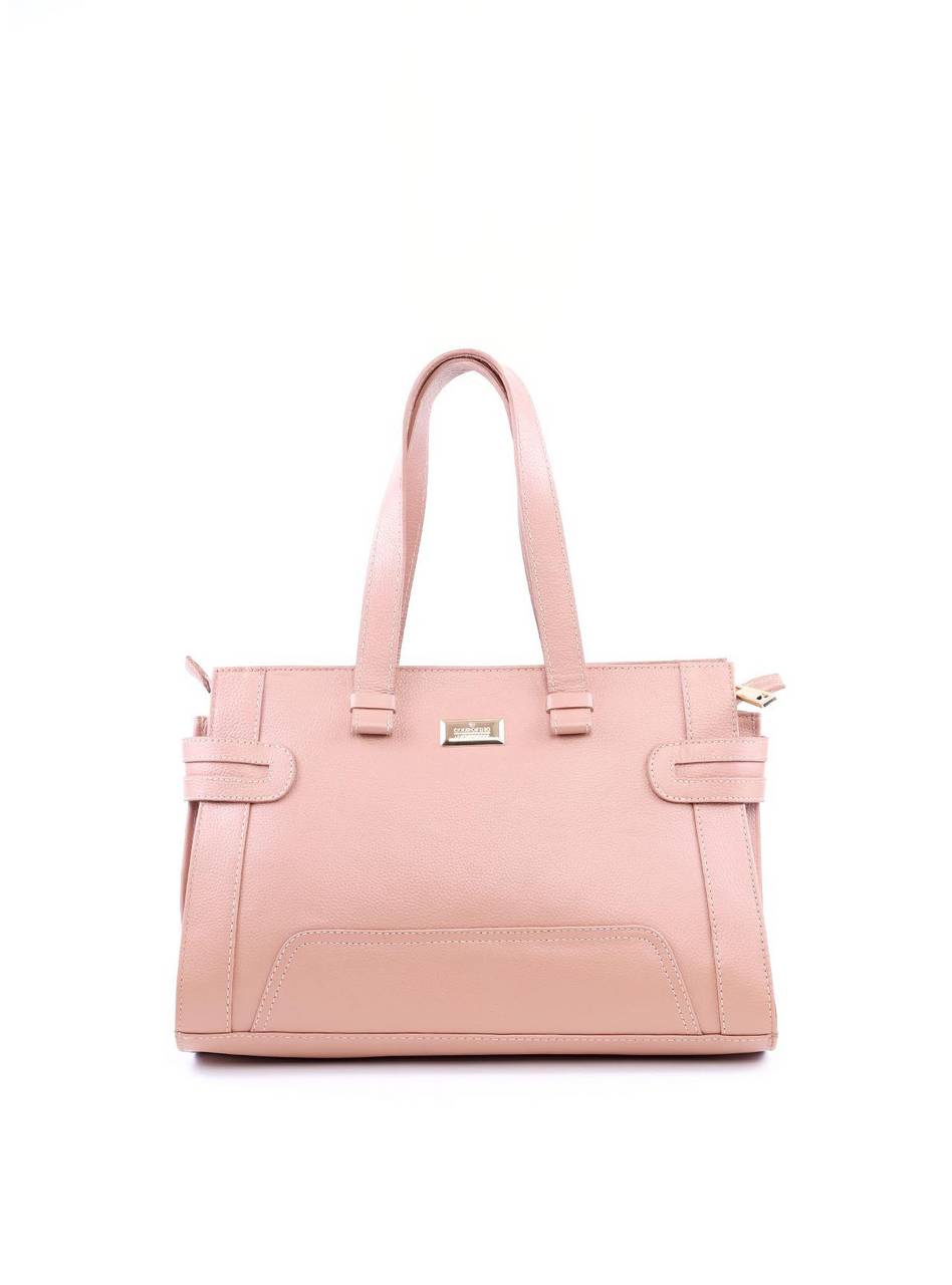 Bolsa Tote com Zipper Frontal e Pingentes - Nude BSI-5876 - NU