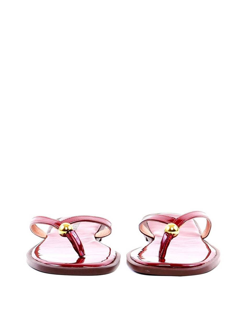 Rasteira de Dedo com Tiras Finas e Esferas - Vermelha SDI-11973 - VE