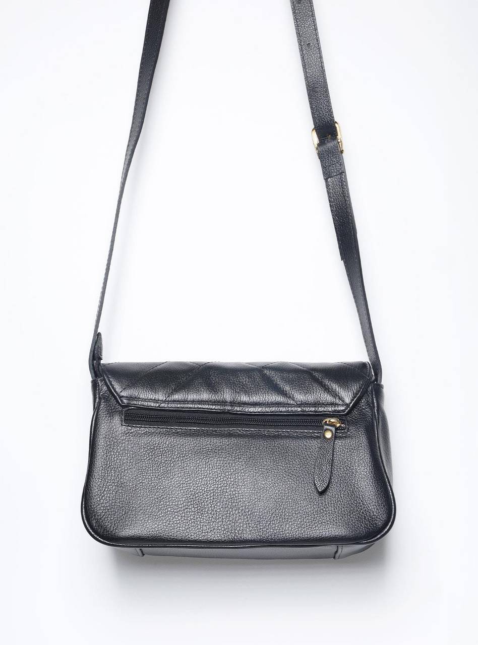 Bolsa Saddle Couro Pequena Transversal - Preta BSI-5837 - PR