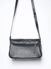 Bolsa Saddle Couro Pequena Transversal - Preta BSI-5837 - PR
