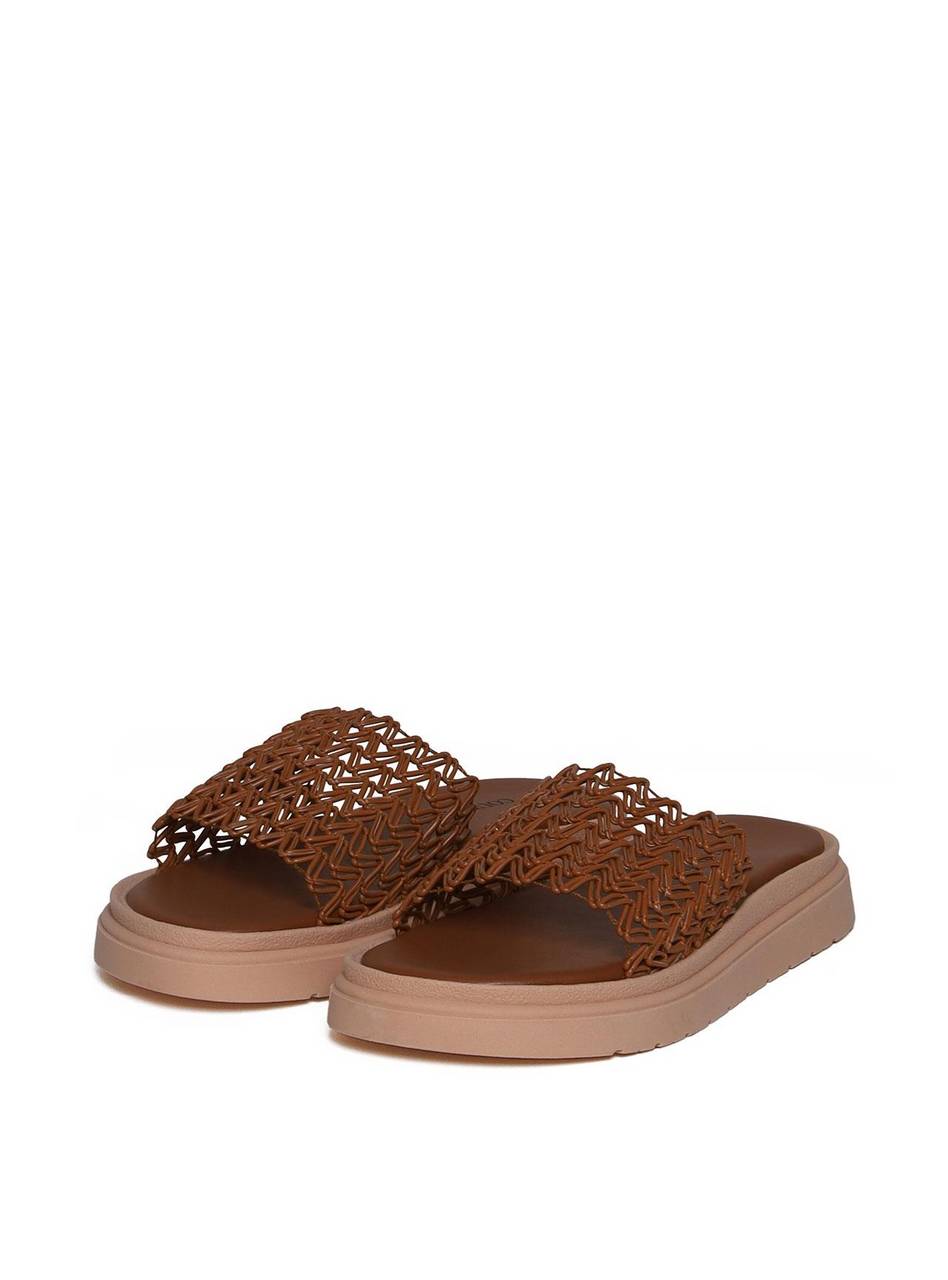 Sandália Flatform Slide com Tiras Tramadas - Castor SDI-11654 - CS
