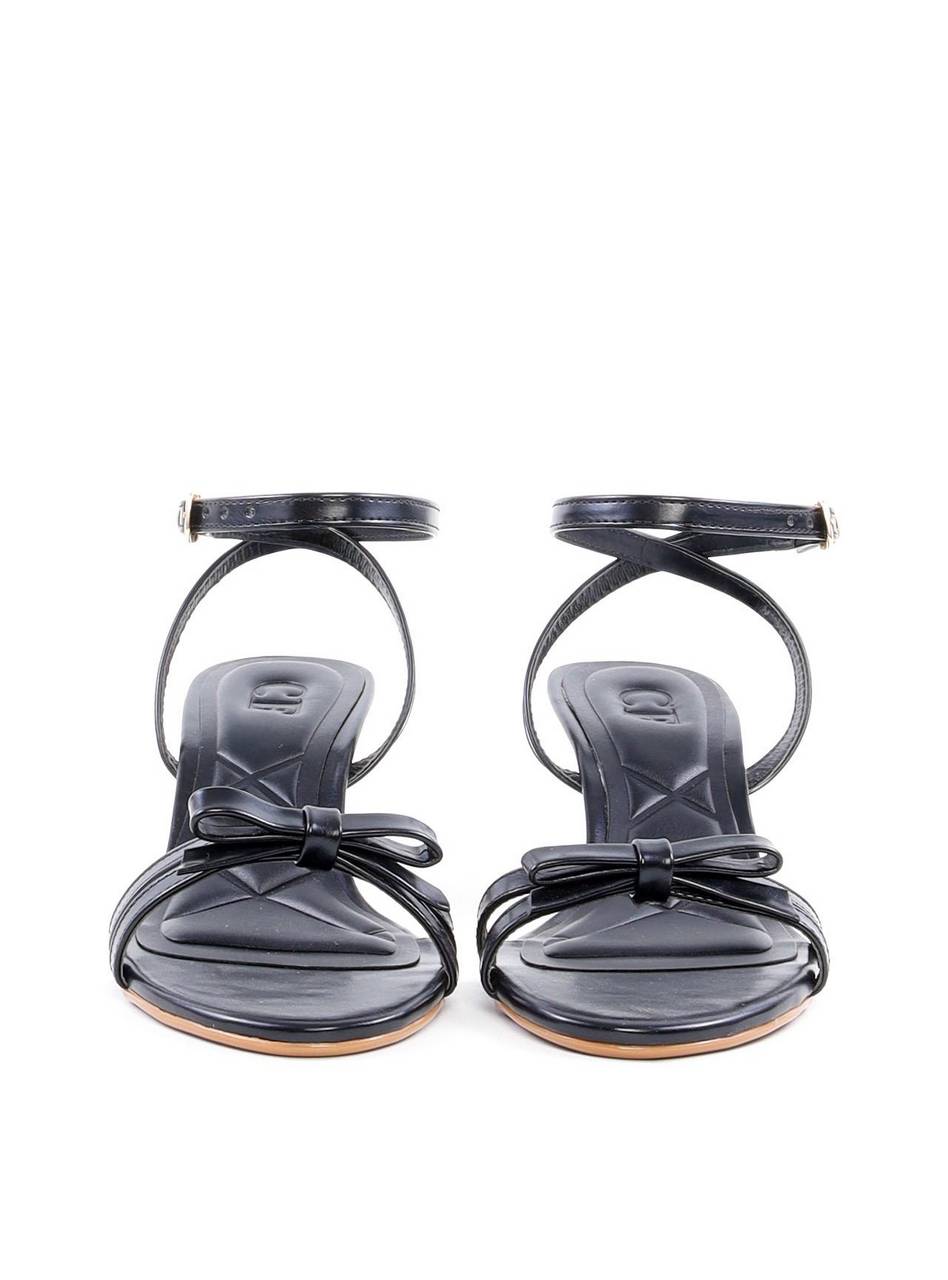 Sandália Salto Médio Cromado Detalhe Laço - Preta 1.1400011923 - PR