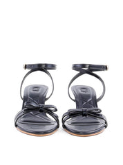 Sandália Salto Médio Cromado Detalhe Laço - Preta 1.1400011923 - PR