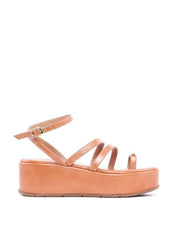 Sandália Plataforma com Tiras Laterais e Dedeira - Nude SDI-11838 - NU