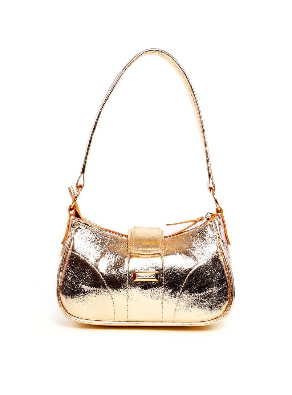 Bolsa Baguette Pequena Couro Fivela Grande - Ouro BSI-5879 - AU