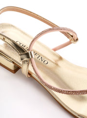 Sandália Salto Bloco Baixo com Tira Strass Lateral SDI-12220 - AU