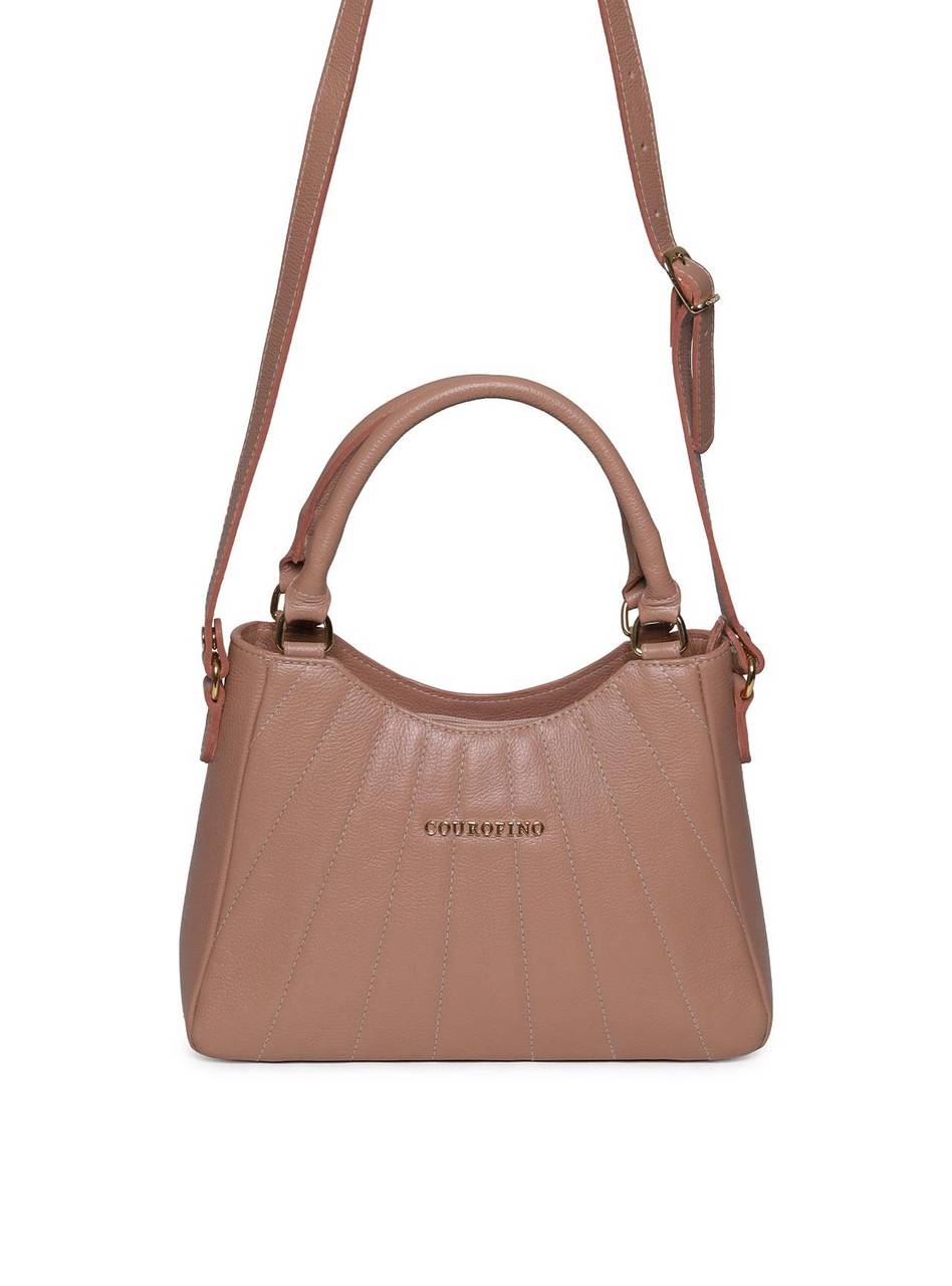 Bolsa Tote Tiracolo Média Couro Nude BSI-5955 - NU